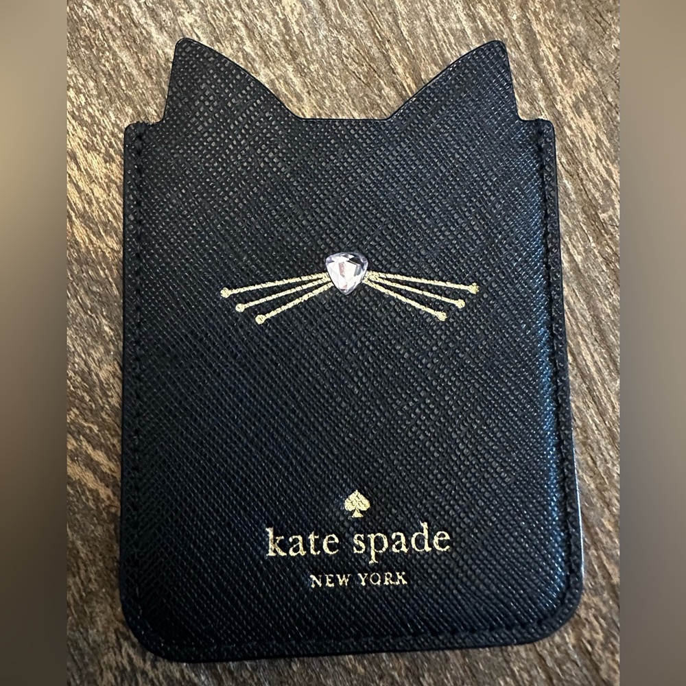 NEW Authentic Kate Spade Cat IPhone Wallet Pocket ID Card Holder